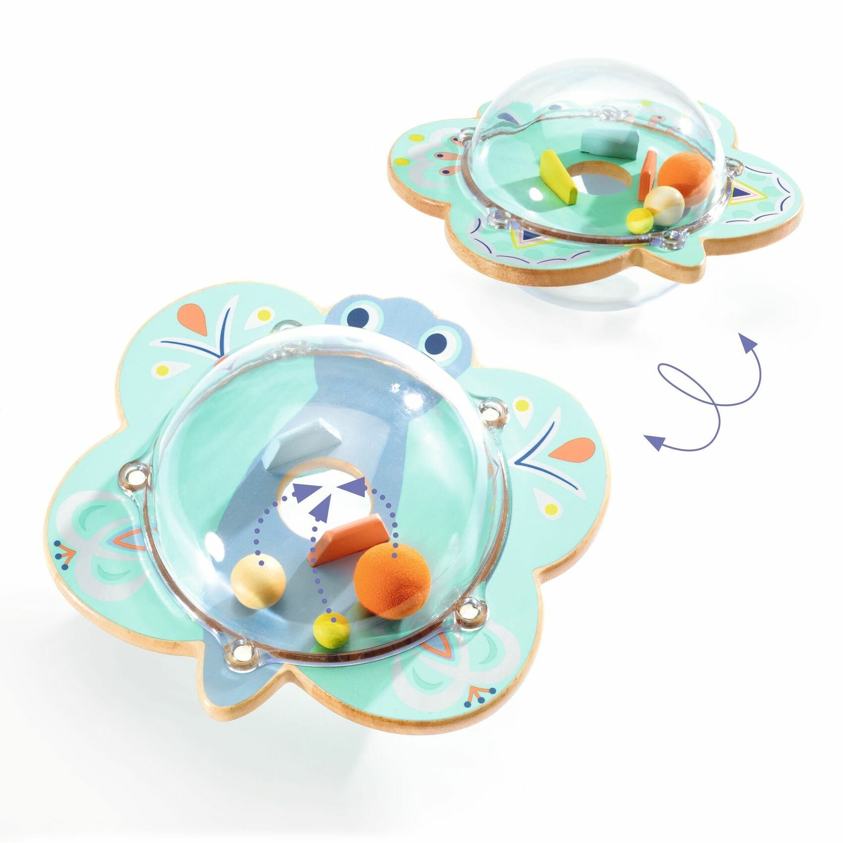 Djeco BabyWizi sonaglio 2-in-1 legno 14 cm da 18 mesi