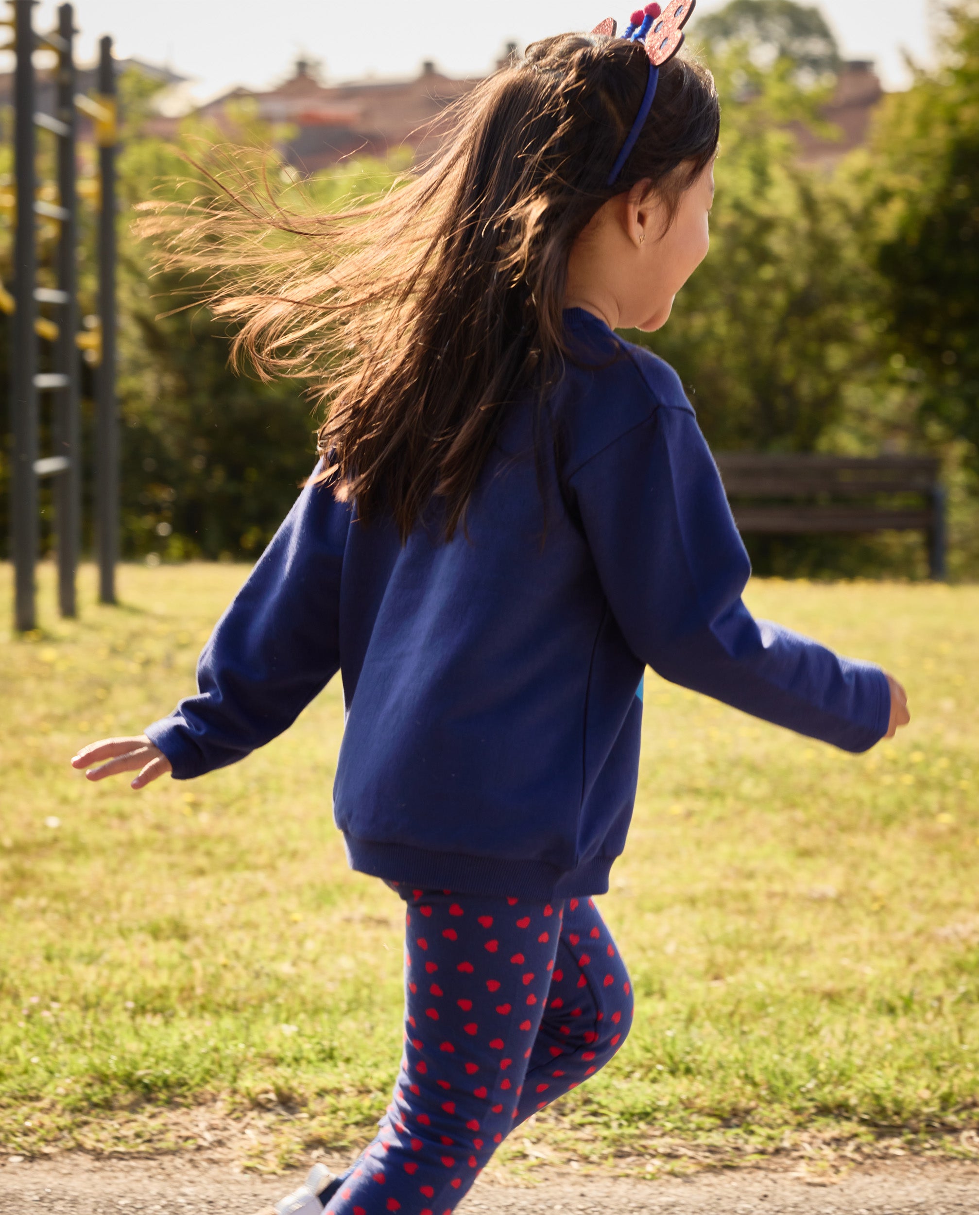 Tuc tuc leggings bambina felpa blu cuori