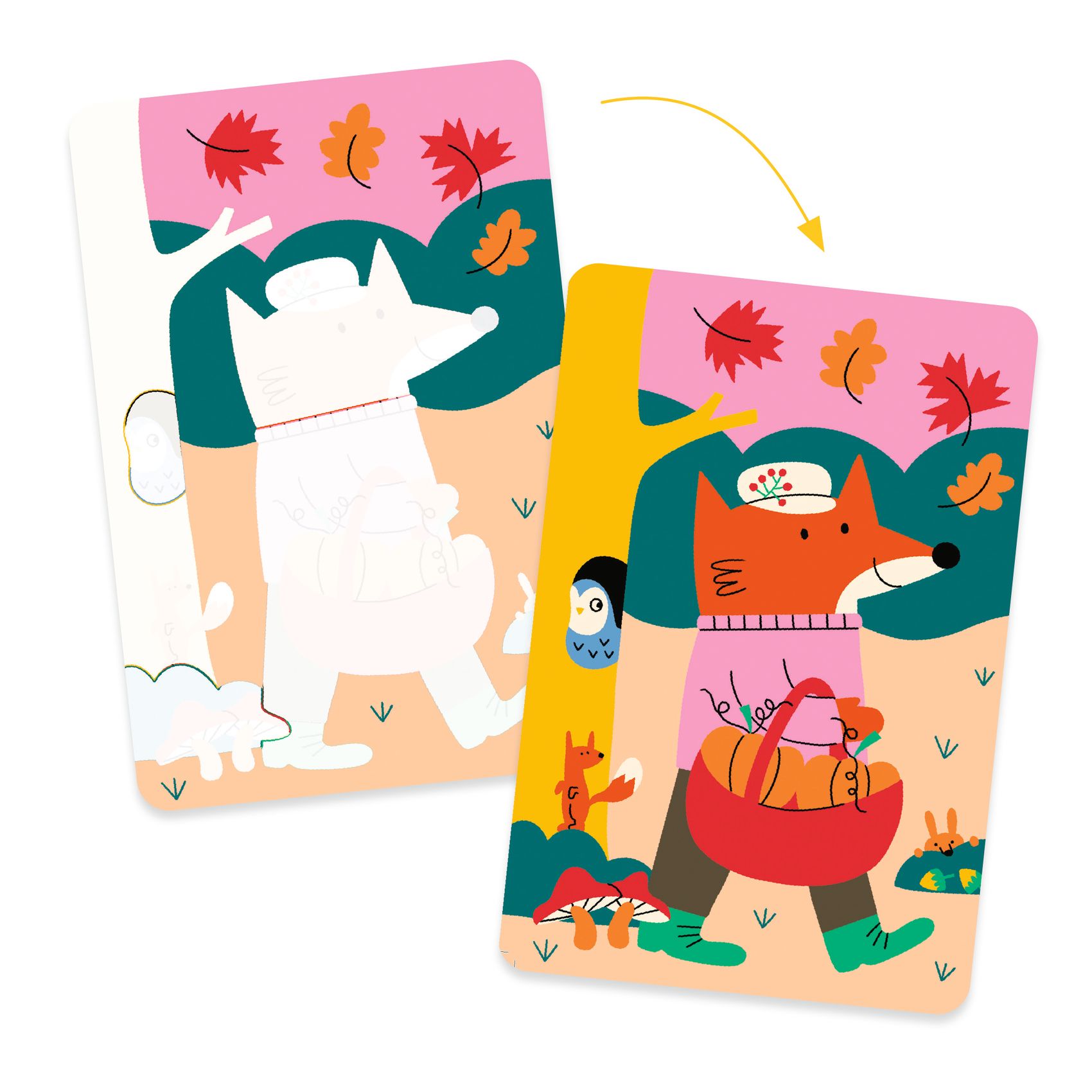Djeco 4 Seasons Set Colora con l'Acqua 4 fogli
