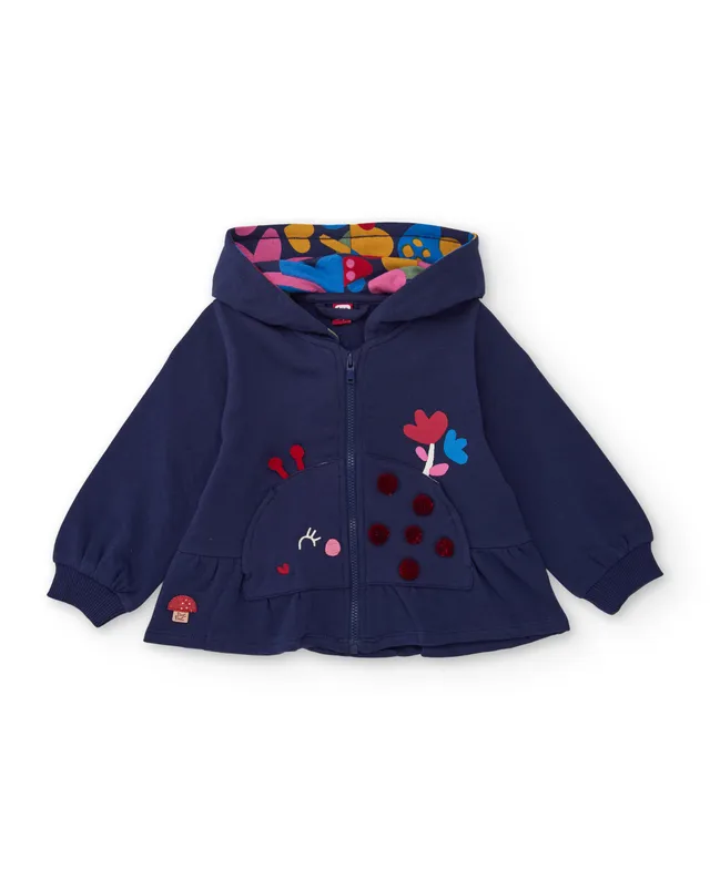 Tuc Tuc felpa bambina blu zip cappuccio pile