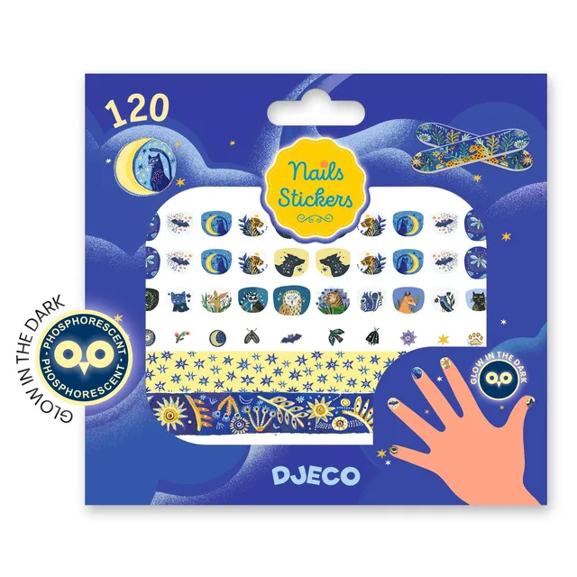 Djeco Moonlight adesivi unghie 120 mini stickers