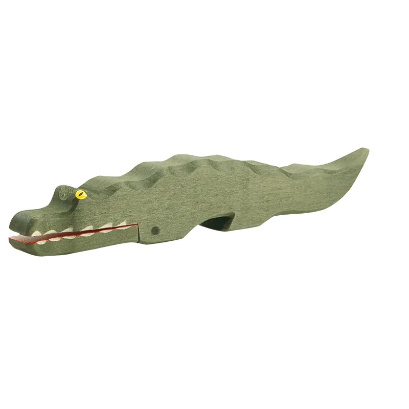 Ostheimer Figura Legno Coccodrillo 24 cm Massello