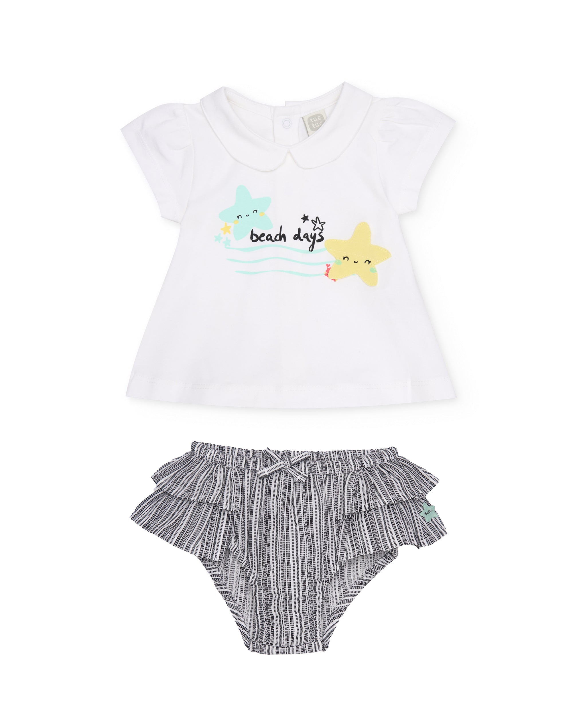 Tuc Tuc completo neonata bianco righe maglia mutanda
