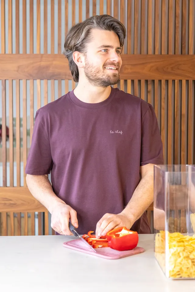 Ella and Rapha Le Chef t-shirt uomo marrone cotone organico