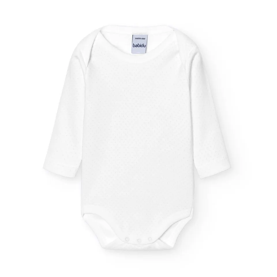 Babidu body incrociato neonato cotone pois maniche lunghe
