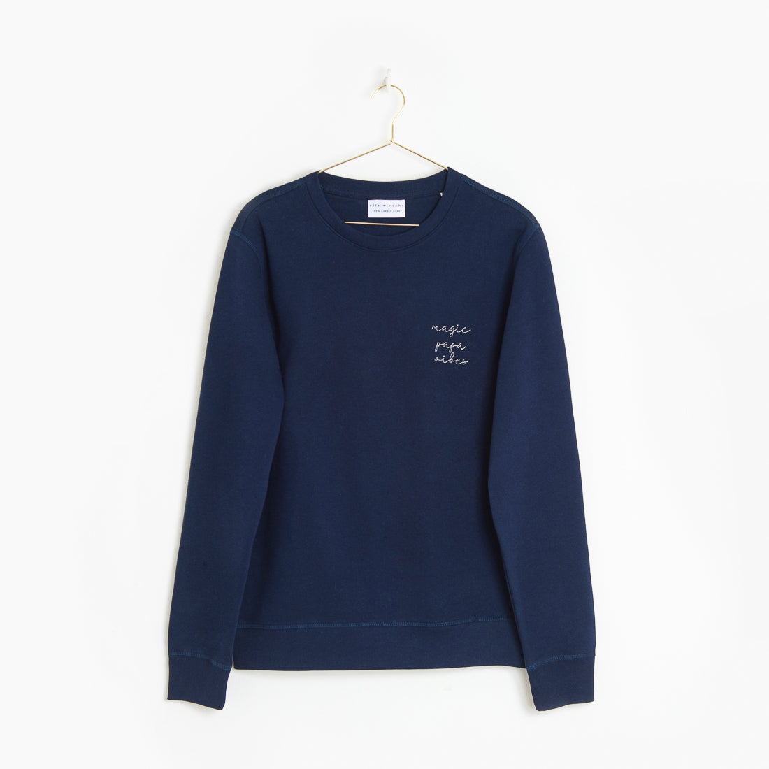 Ella and Rapha Papa felpa midnight blue cotone bio
