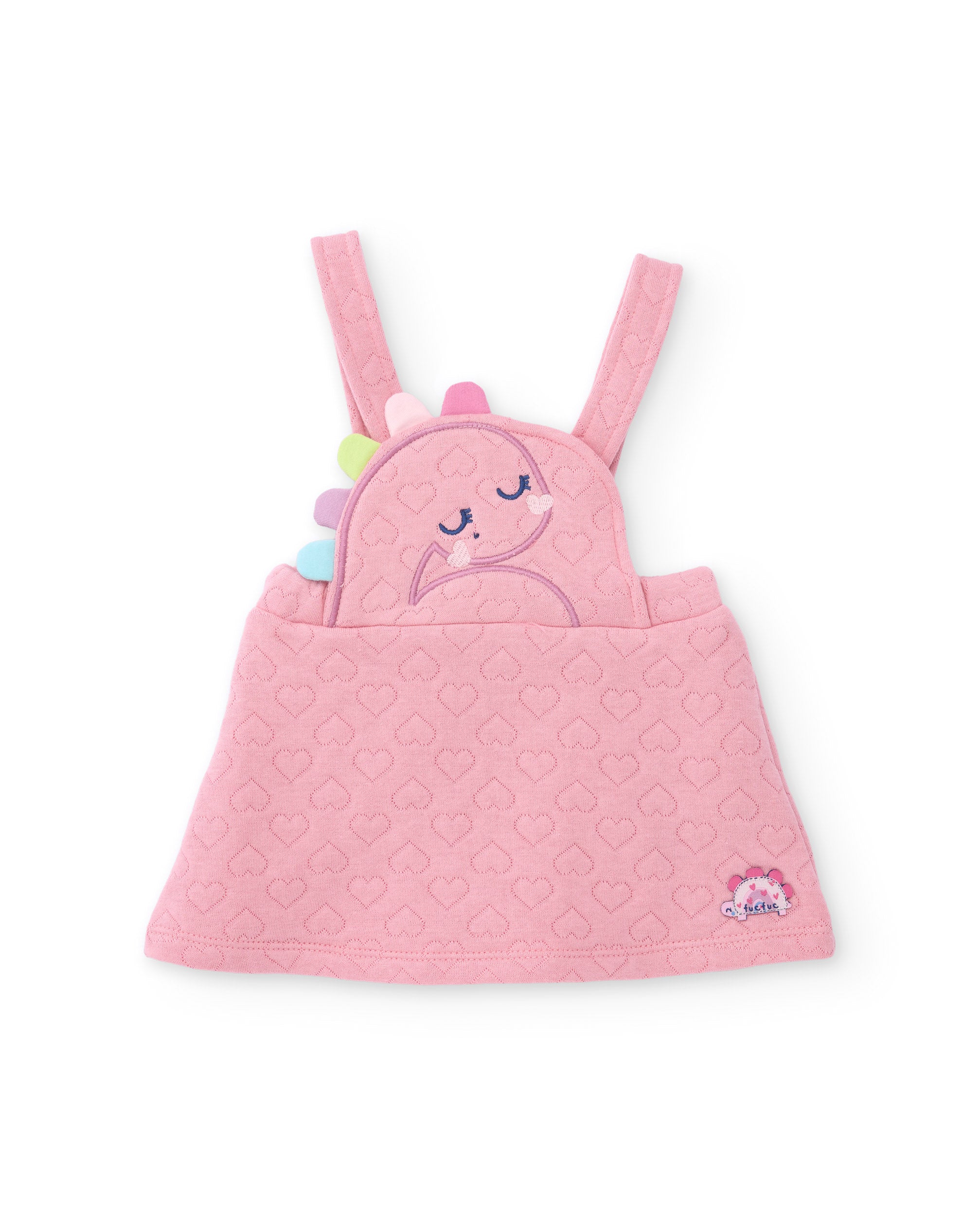 Tuc Tuc completo neonata vestito maglia rosa dino cuore