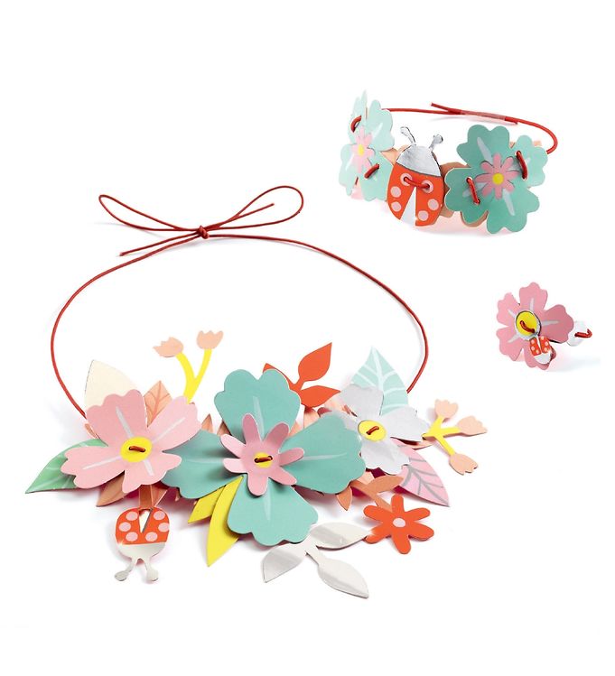 Djeco Jewellery Flowers kit gioielli mosaico 4 parure