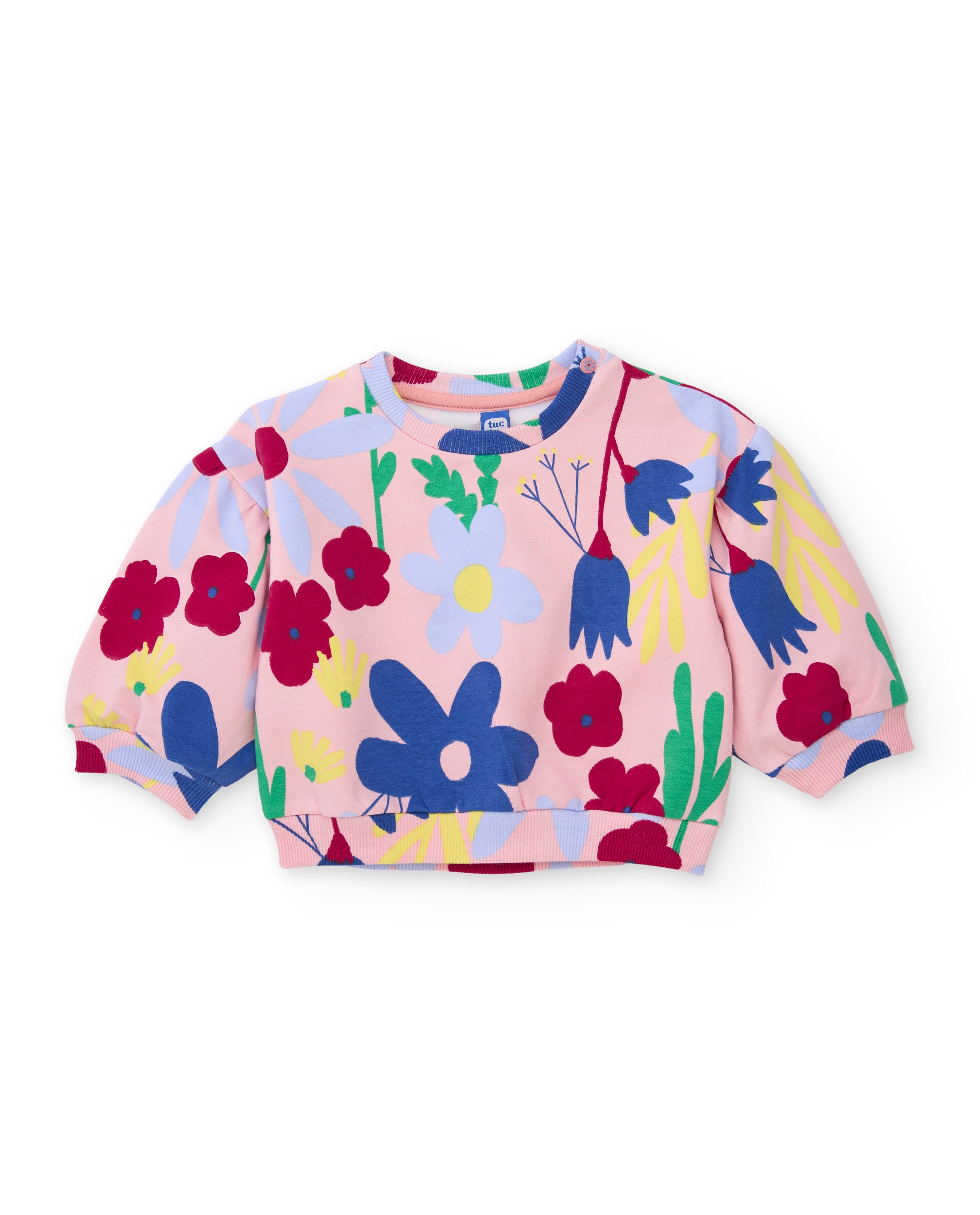 Tuc Tuc felpa bambina fiori rosa chiaro calda