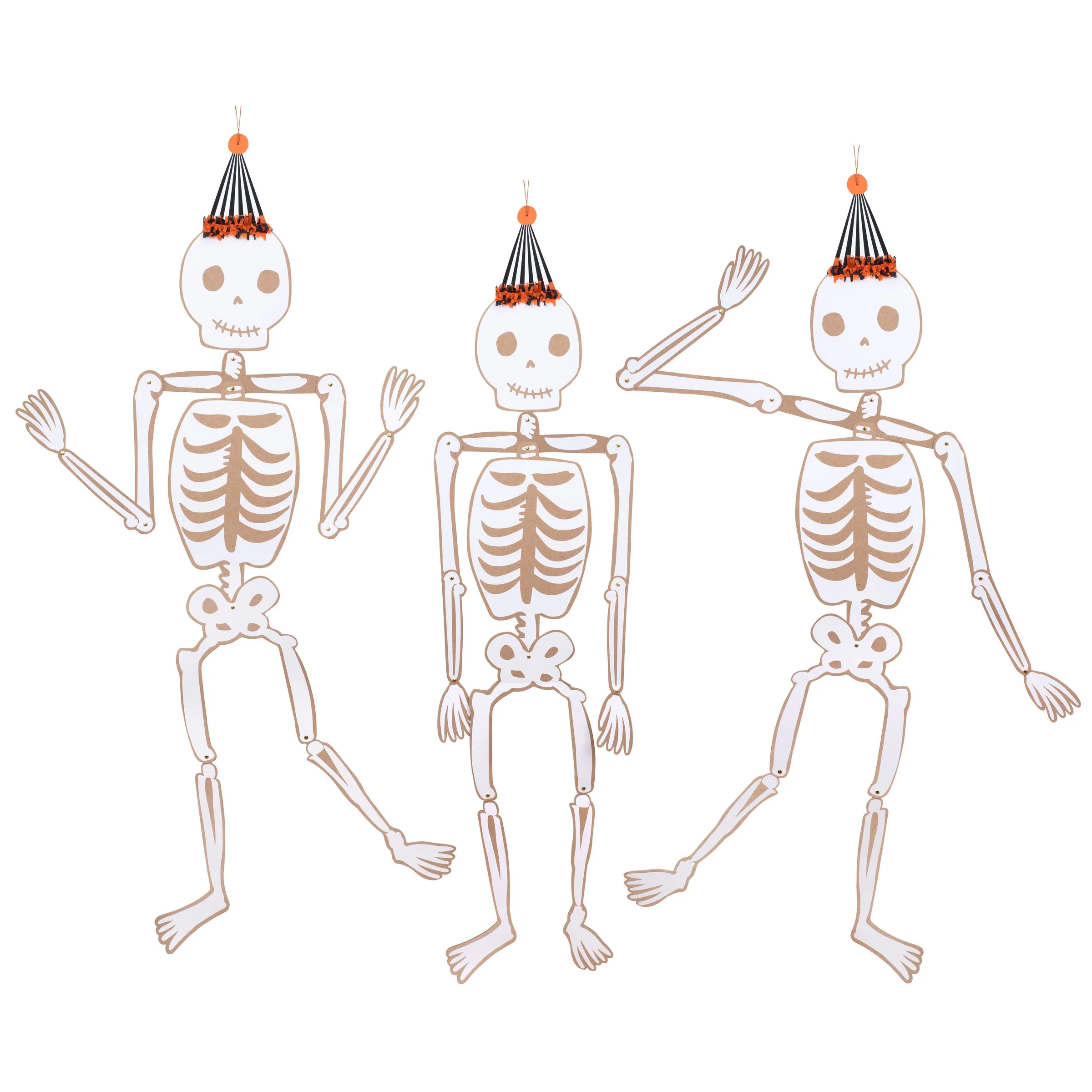 Meri Meri Scheletri XL decorazioni Halloween 3 pezzi