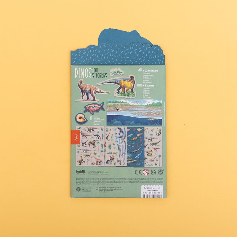 Londji Dino Cartella Attività Stickers 100 Adesivi