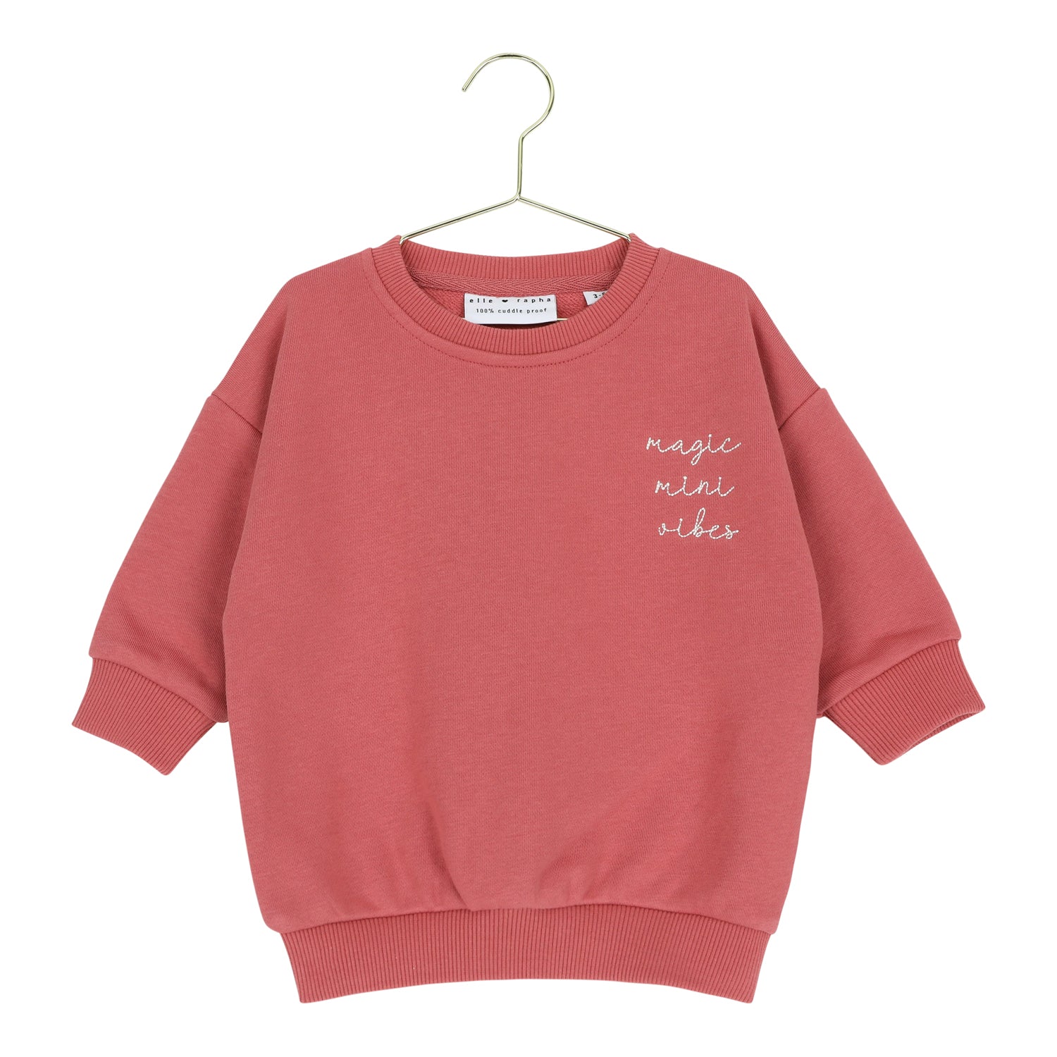 Ella and Rapha Mini Loose Fit felpa sweet raspberry cotone