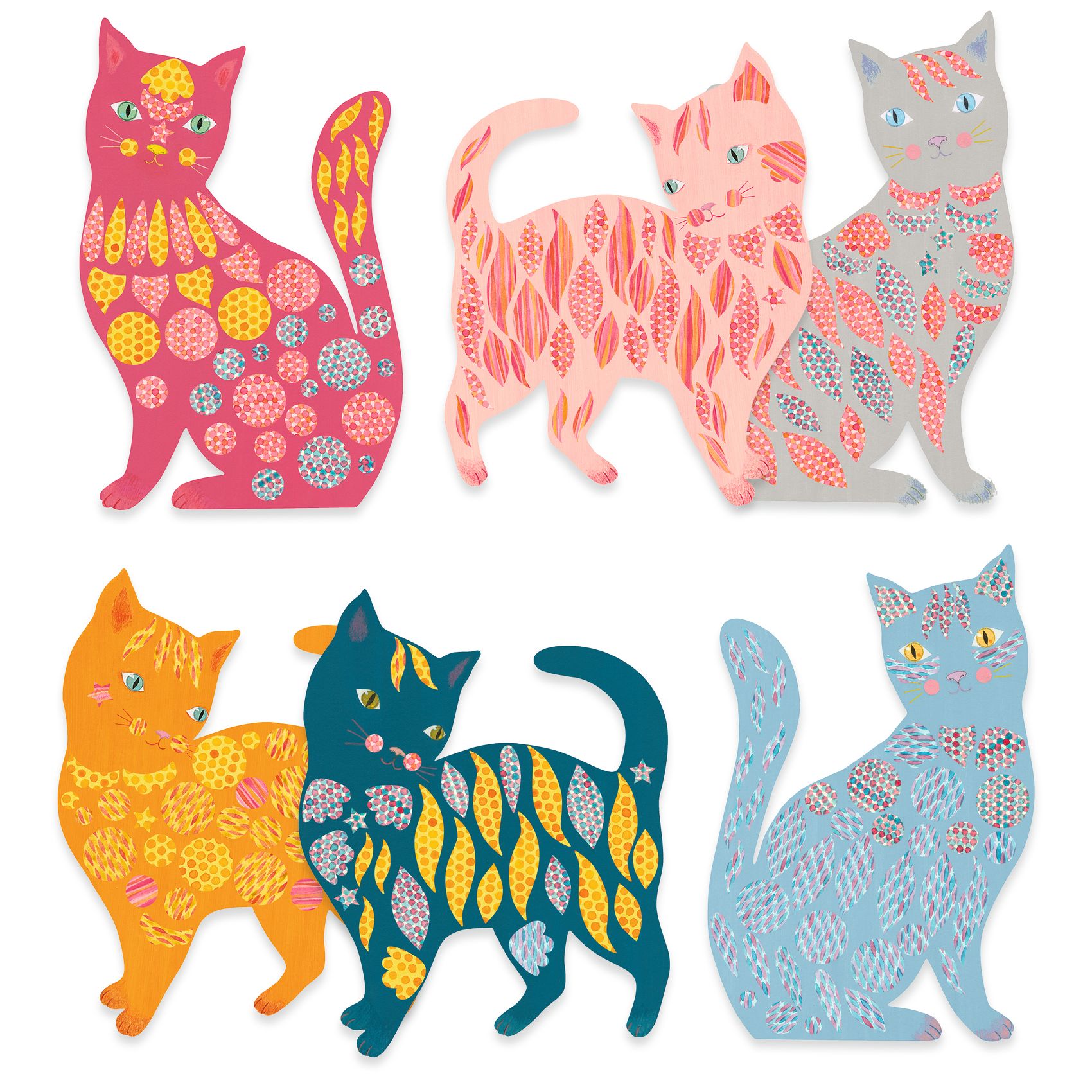 Djeco Gatti Set Artistico Stickers 8 Fogli FSC