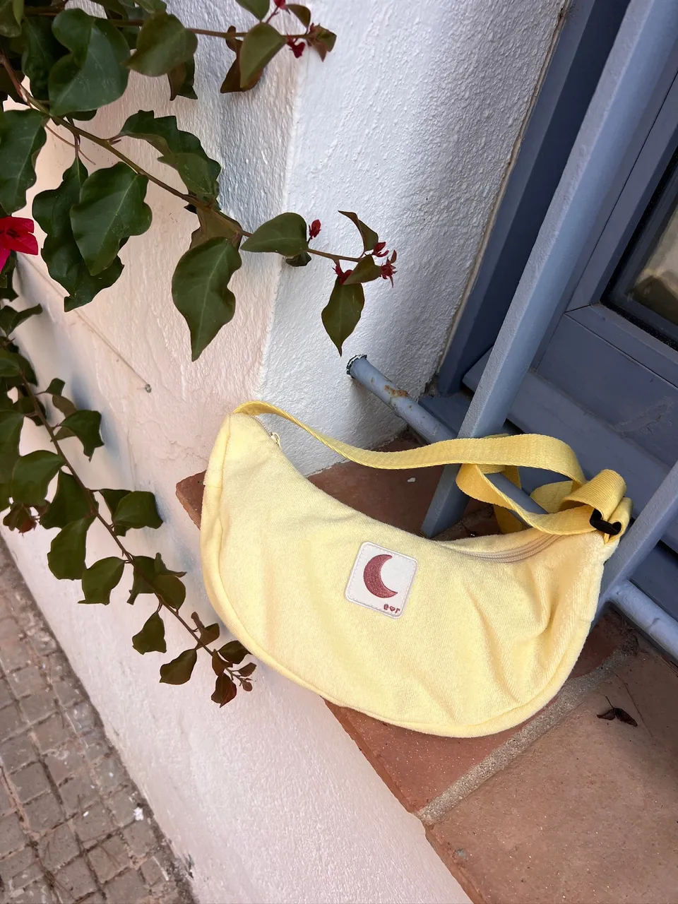 Ella and Rapha Crossbody borsa gialla spugna tracolla