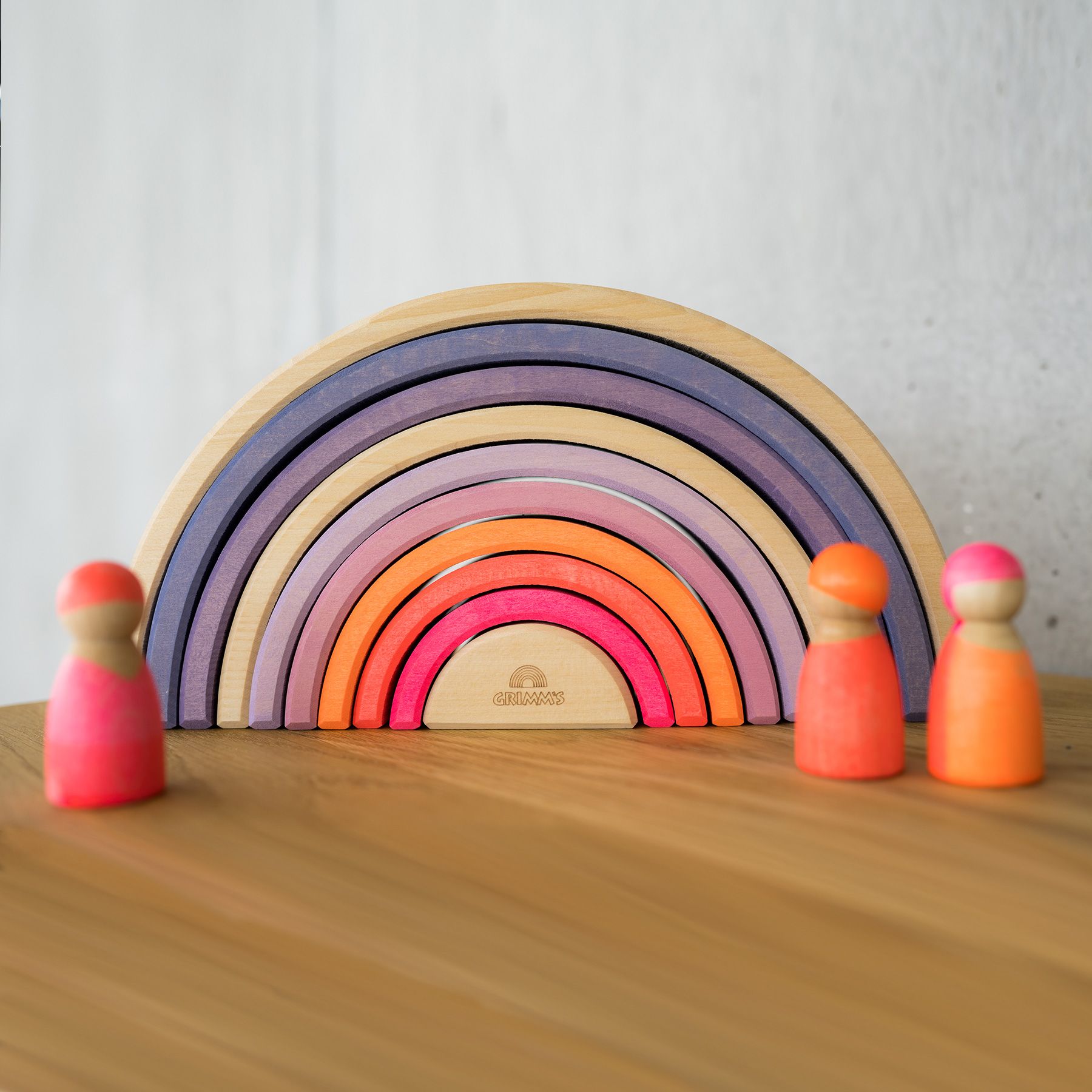 Grimm's Arcobaleno 10 Pezzi Legno Neon Pink