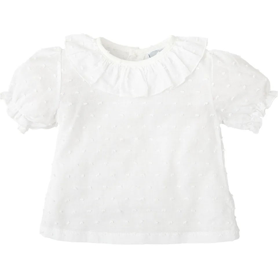 Babidu camicia bambina 6 anni plumetti volant cotone