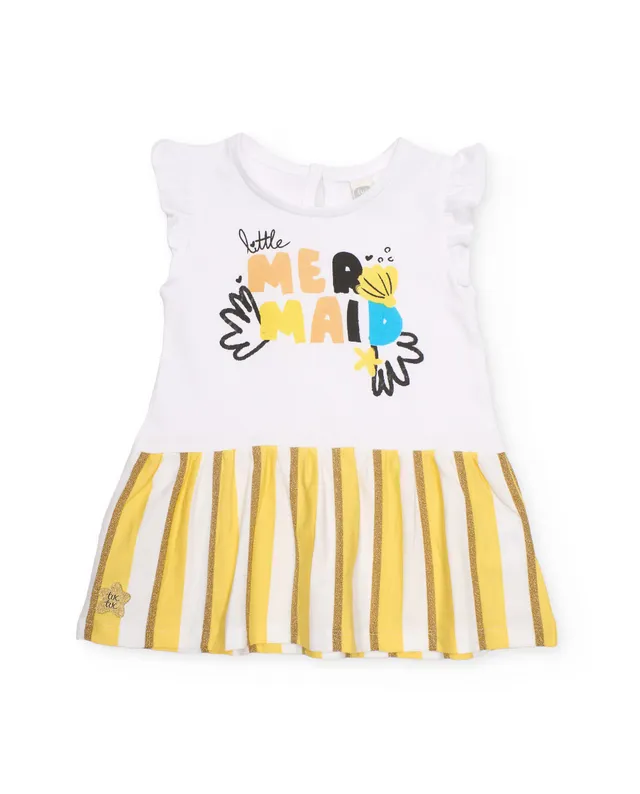 Tuc Tuc vestito bambina a righe gialle