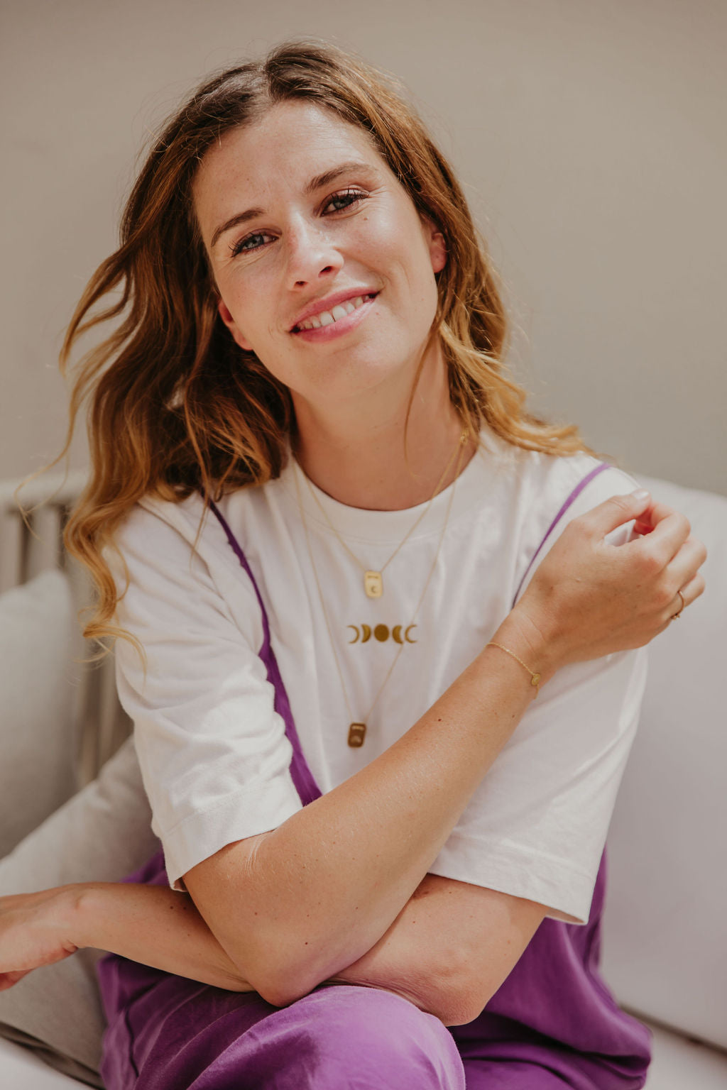 Ella and Rapha To The Moon bracciale oro donna argento