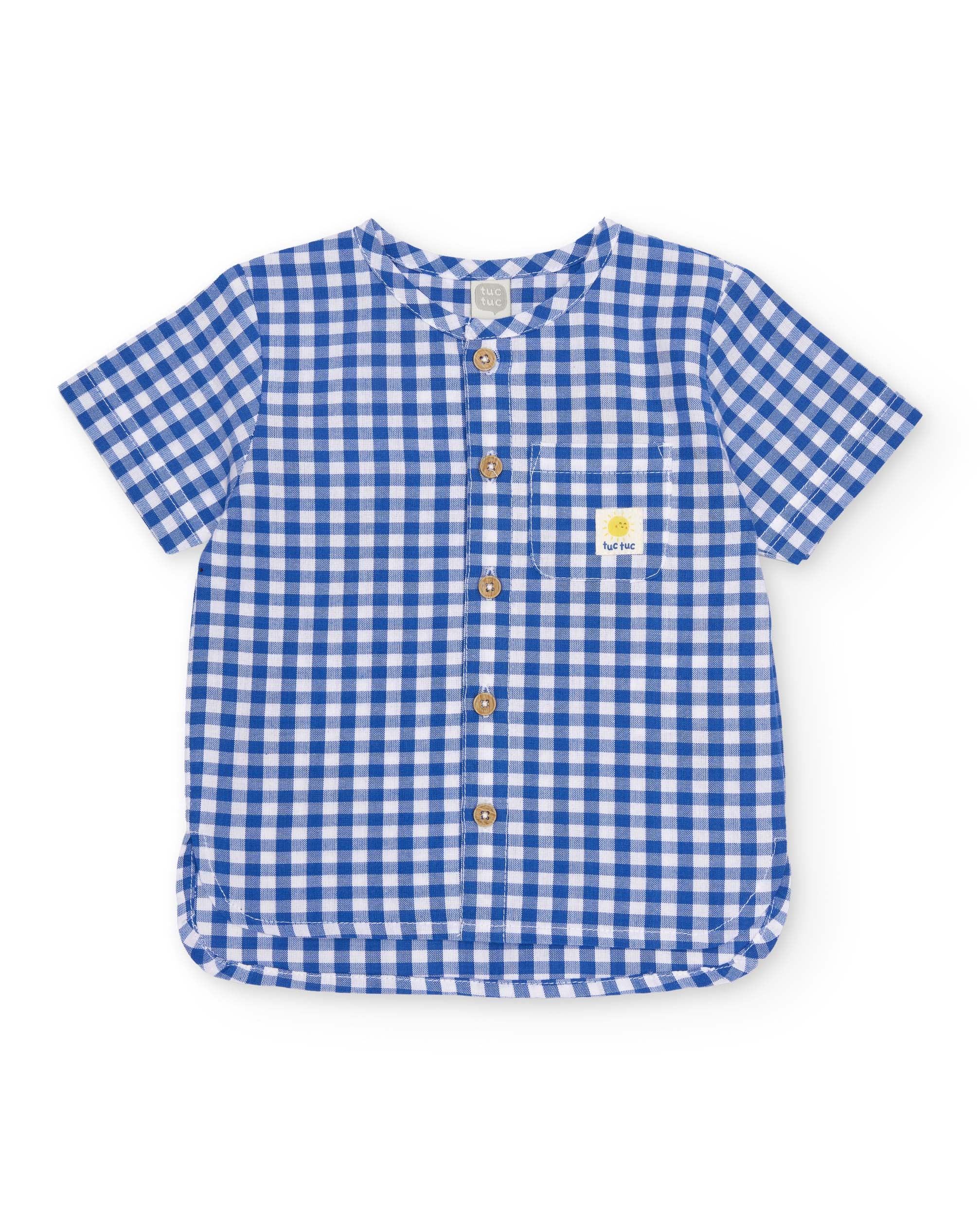 Tuc Tuc completo neonato bimbo camicia vichy blu