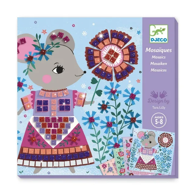 Djeco Mosaico Animali set creativo 4 quadretti 5 anni