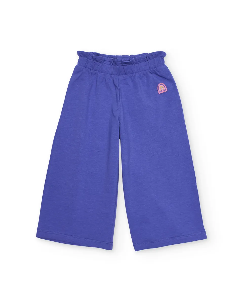 Tuc Tuc pantaloni bambina gamba larga lilla elastico morbido