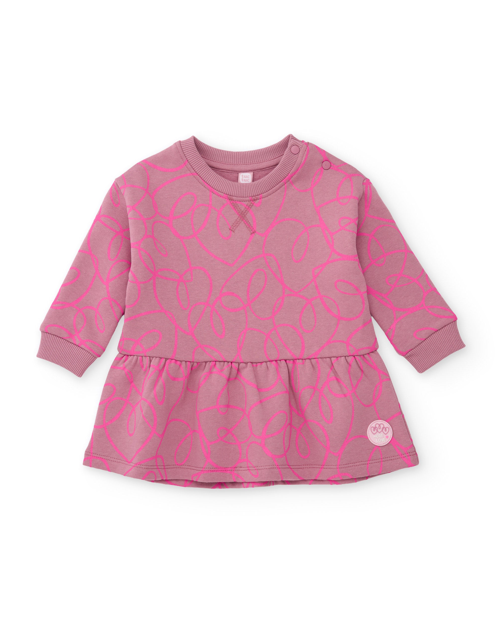 Tuc Tuc More Love vestito felpa rosa fantasia