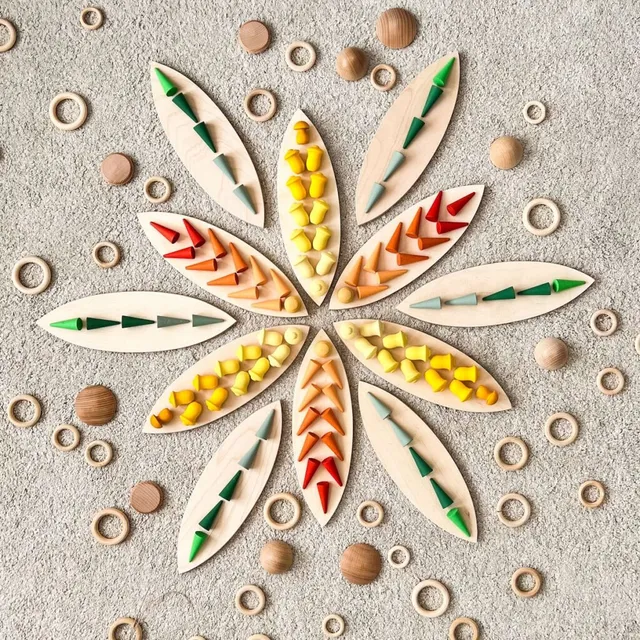 Grapat Mandala Waldorf Tulipani Gioco in Legno