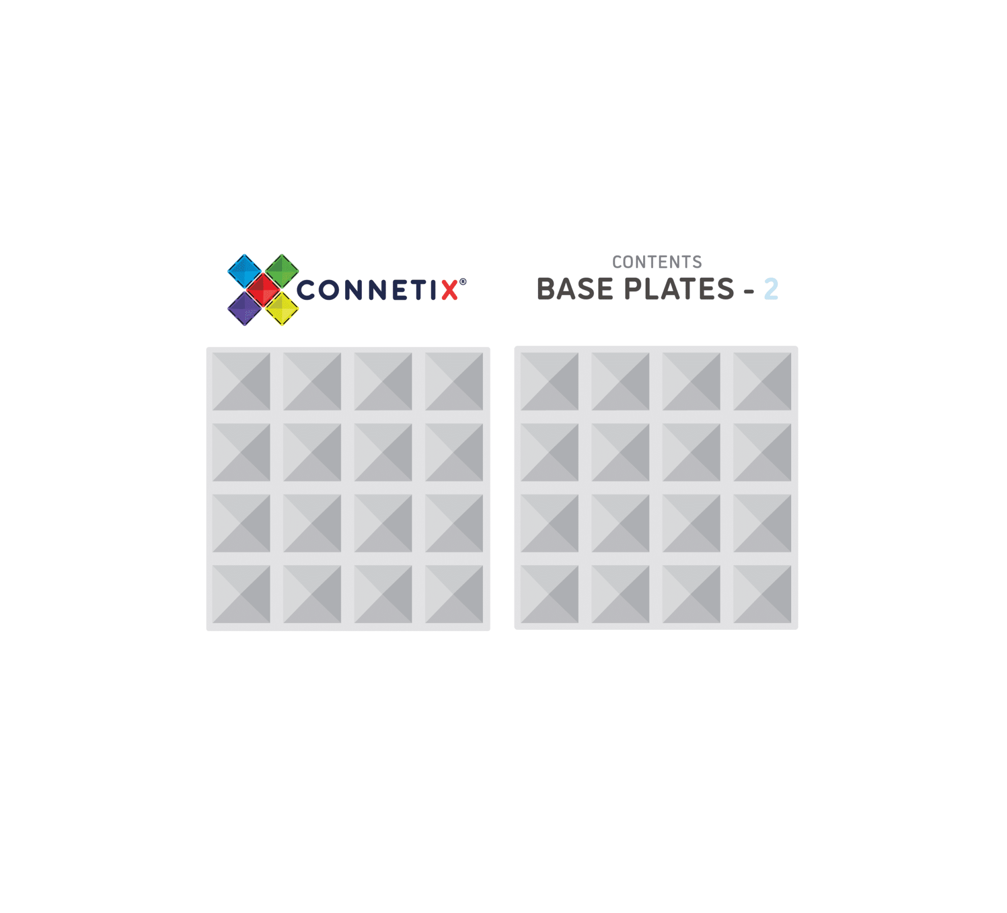 Connetix Base Plate Clear costruzioni magnetiche 2 pezzi