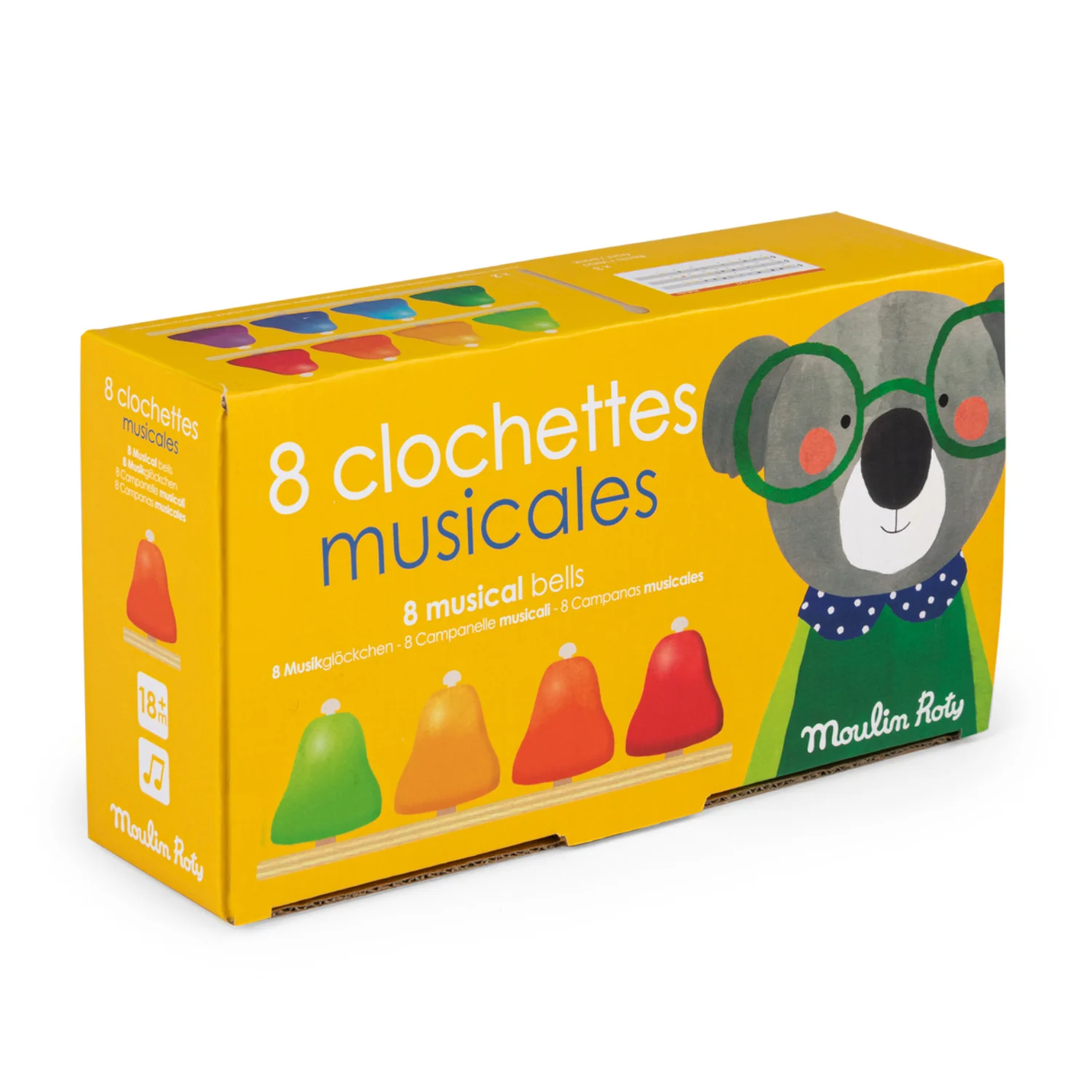 Moulin Roty Les Popipop campane musicali 8 pezzi legno