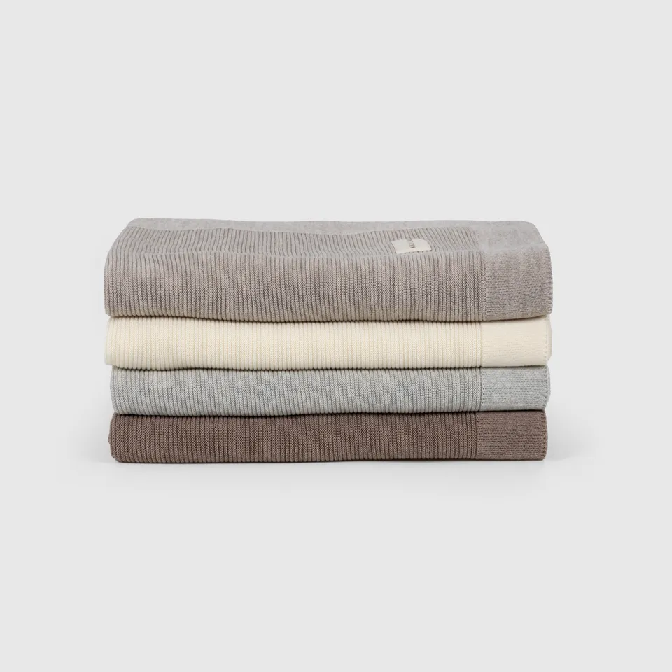 Kico Label Coperta neonato lana merino maglia