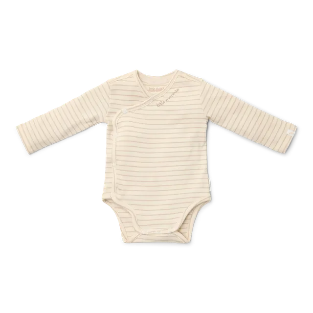 Little Dutch body neonato manica lunga righe beige cotone organico