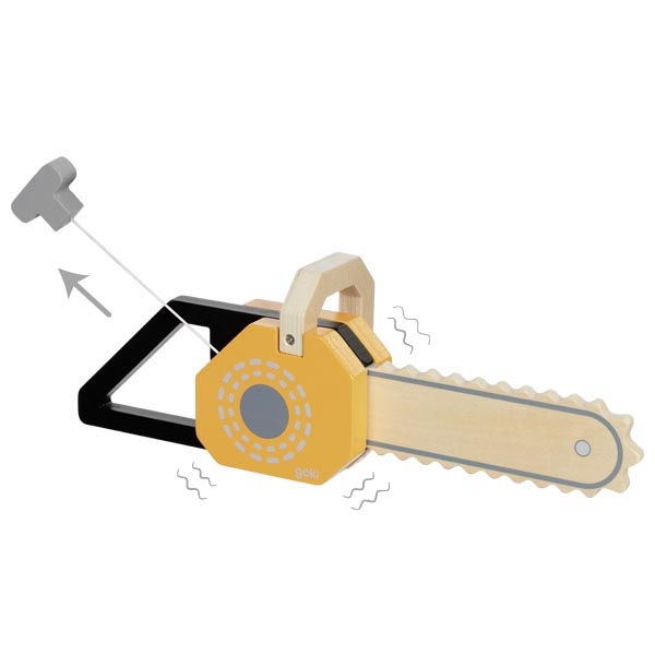 Goki Motosega con suono attrezzo legno 33,5 cm bambini