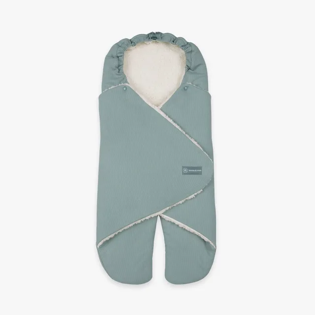 emma & noah Coperta ovetto con piedini Essential Mint trapuntata