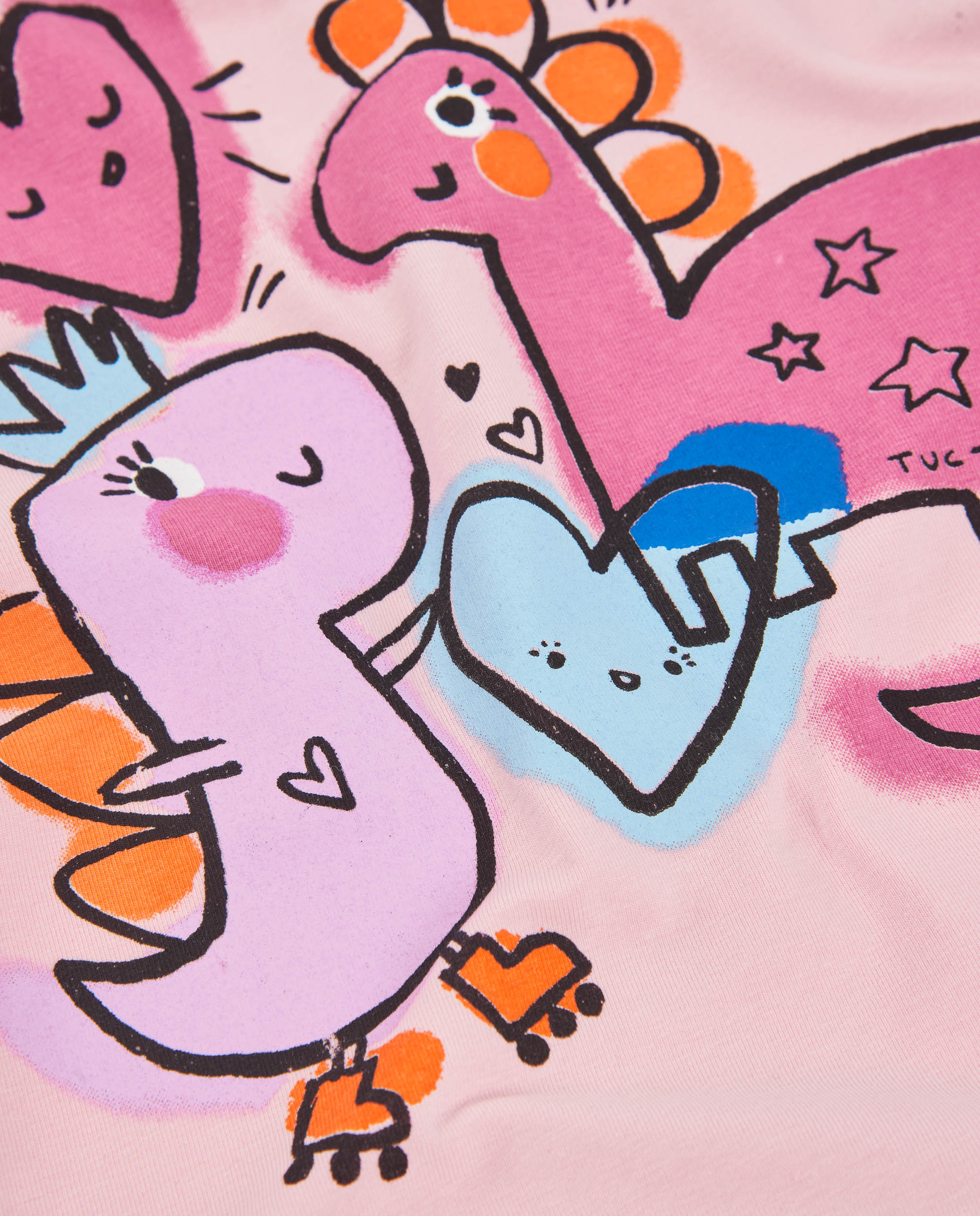 Tuc Tuc maglietta bambina dinosauro rosa chiaro cotone