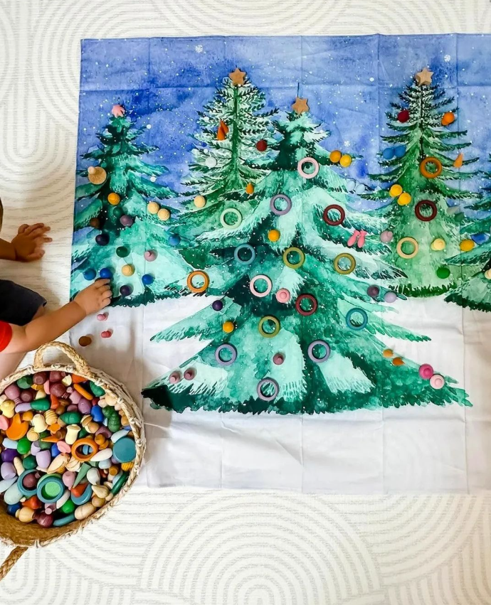 Wonderie The Christmas Tree telo gioco 100x100 cotone bio