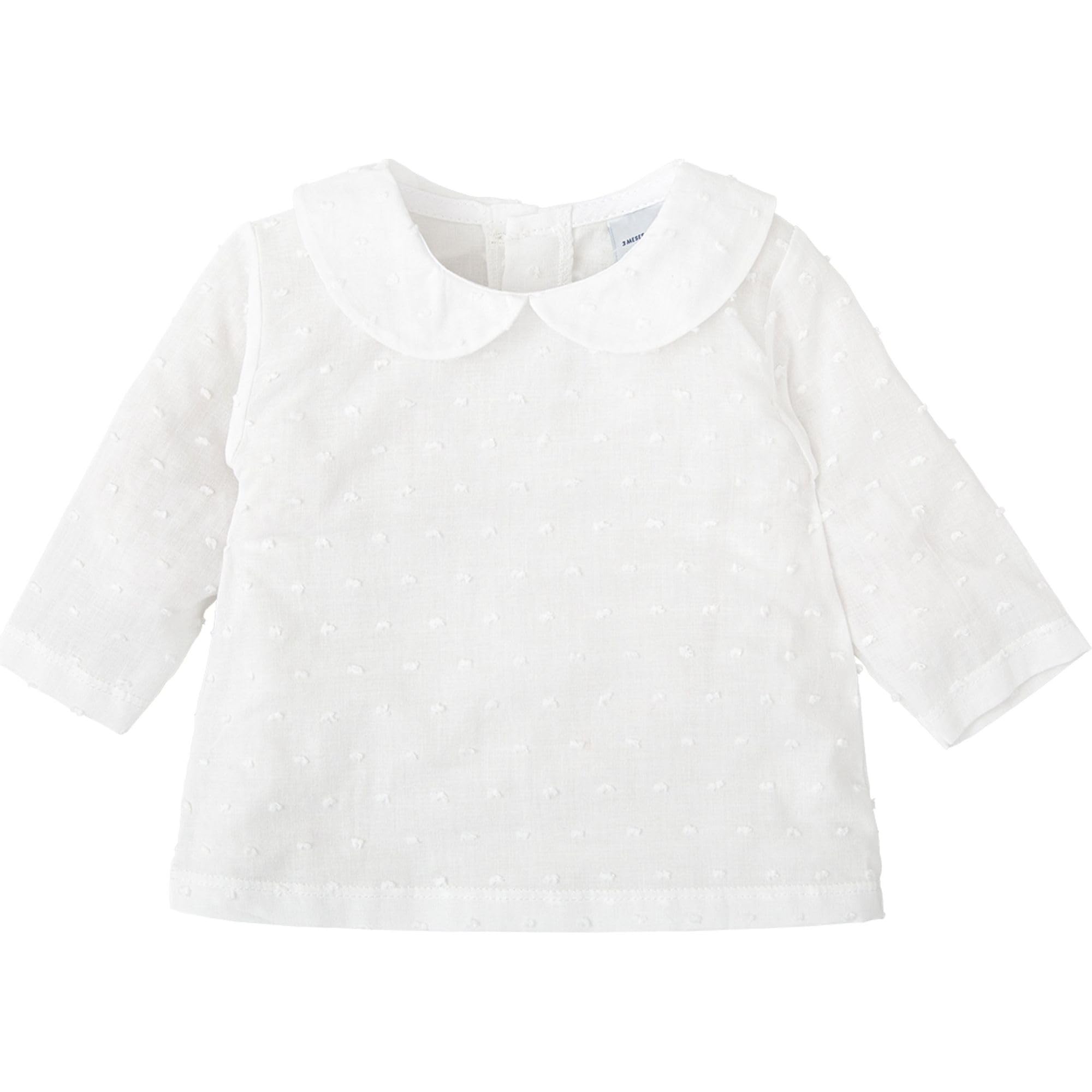 Babidu camicia neonata 9 mesi plumetti bianco cotone