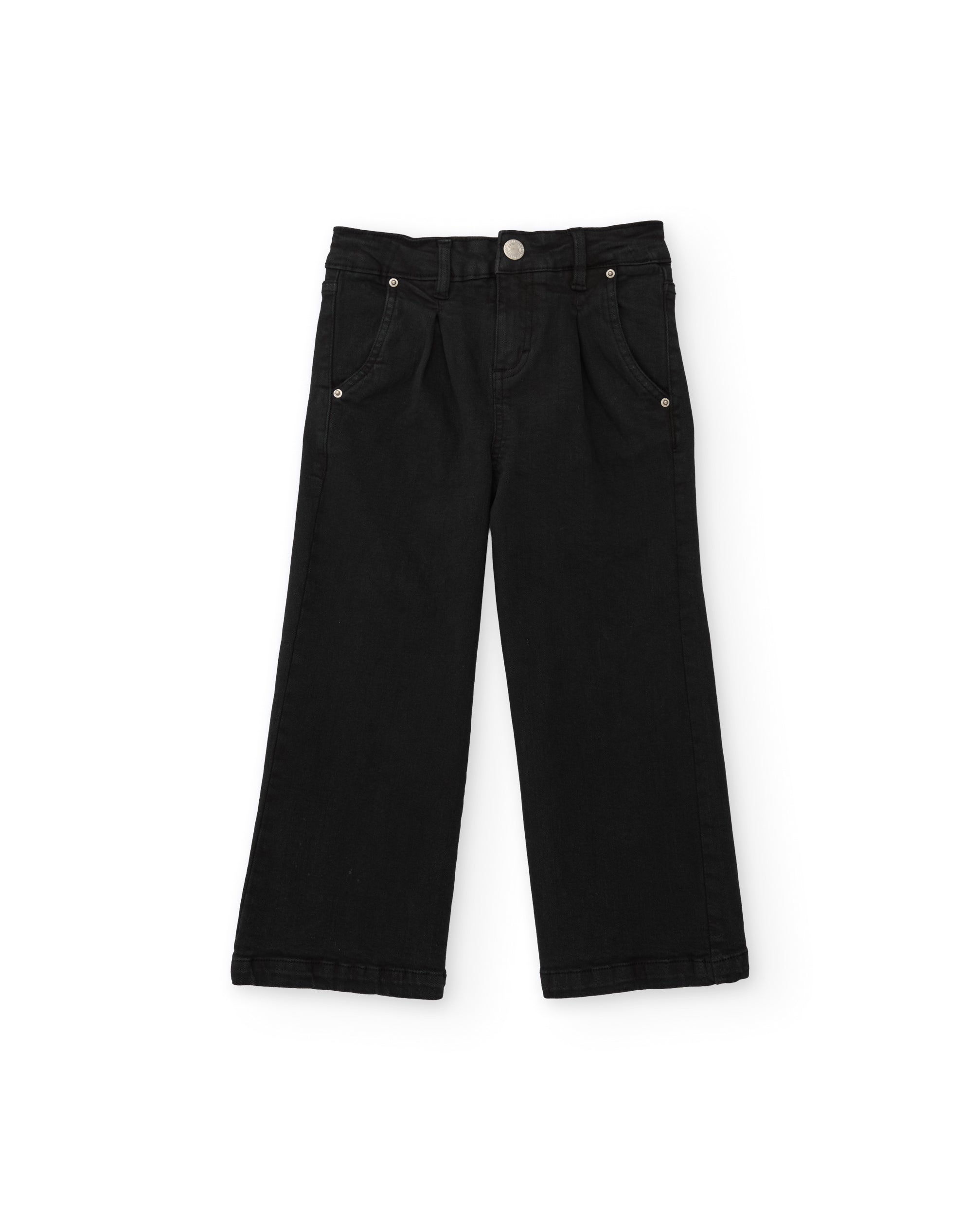 Tuc Tuc pantaloni bambina gamba larga neri vita regolabile