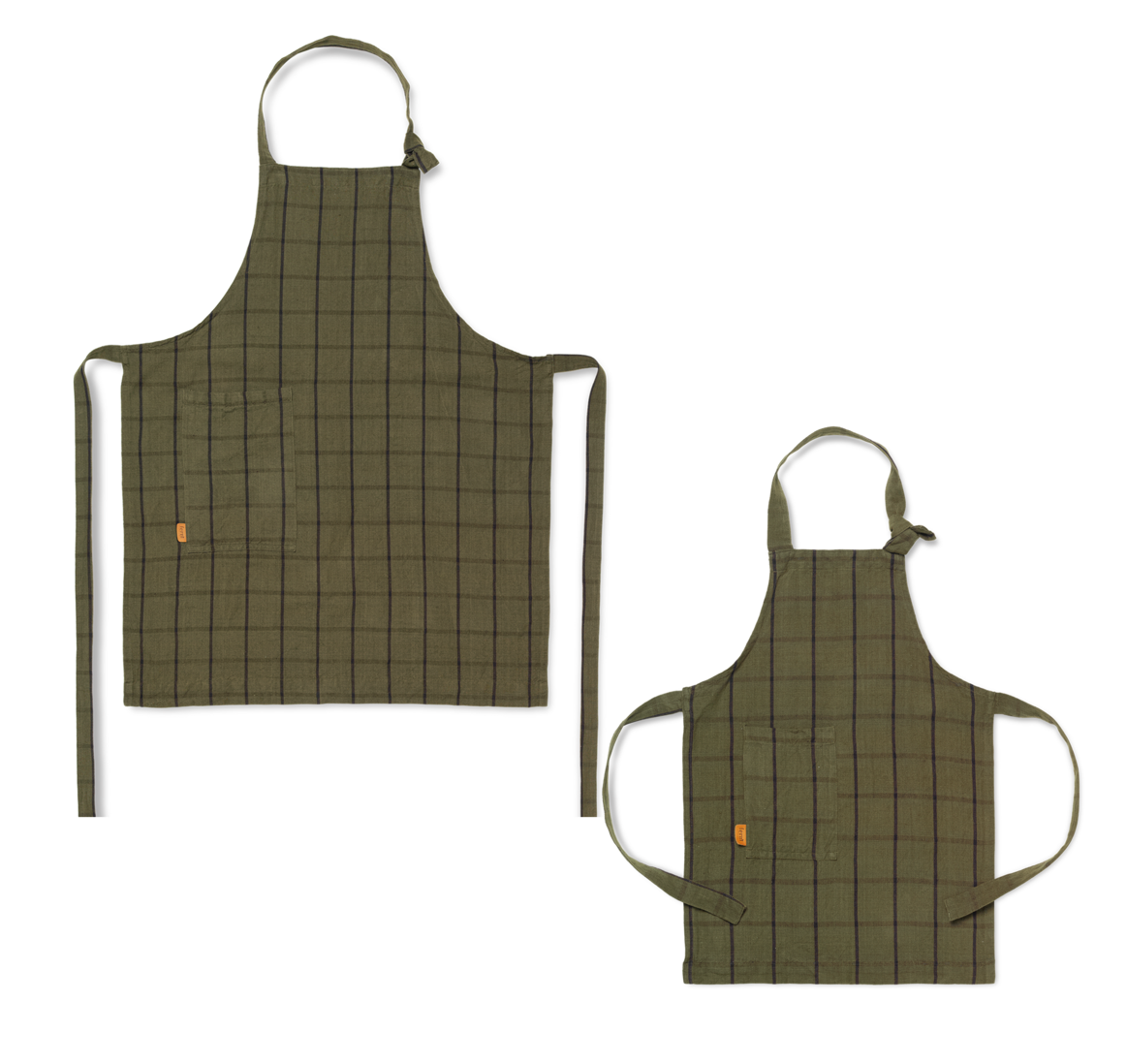 Ferm Living Hale Apron Grembiule Cucina Adulto+Bambino Cotone Bio