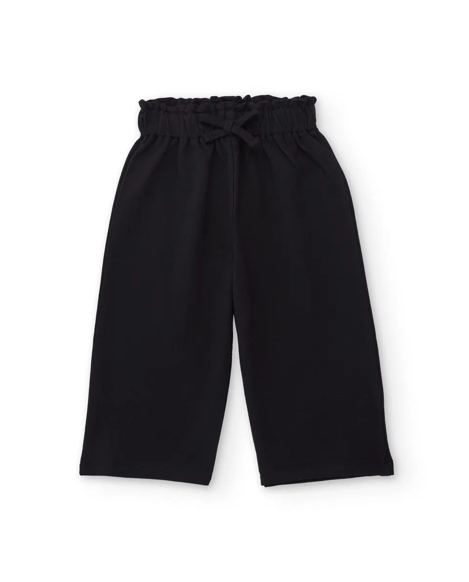 Tuc Tuc pantaloni bambina jersey neri con fiocco