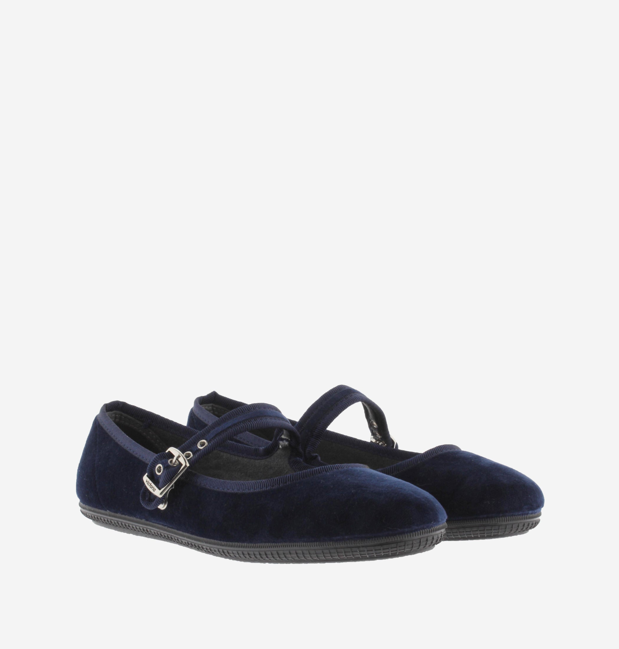 Victoria ballerine velluto bambina blu marino