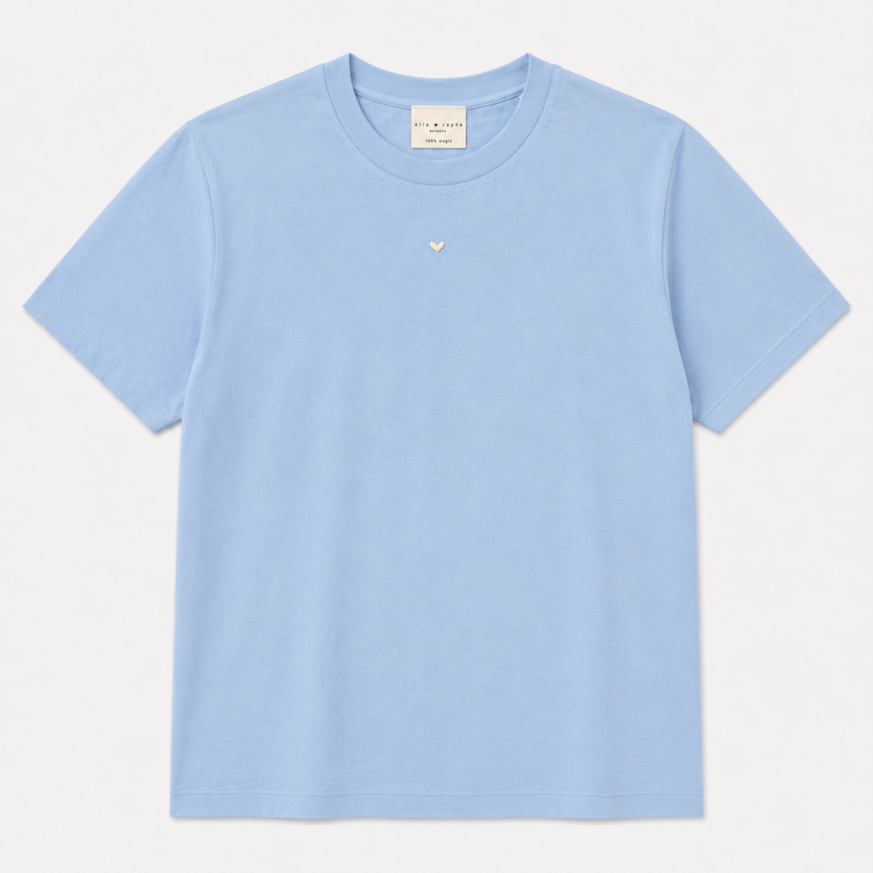 Ella and Rapha Heart Classic Fit t-shirt donna azzurra