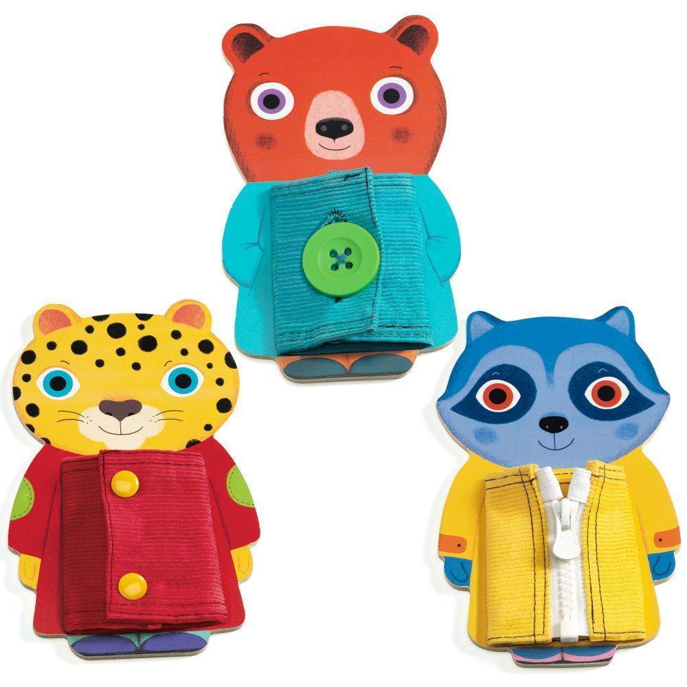 Djeco Ziptou Set Figure Allacciature Legno 16 cm