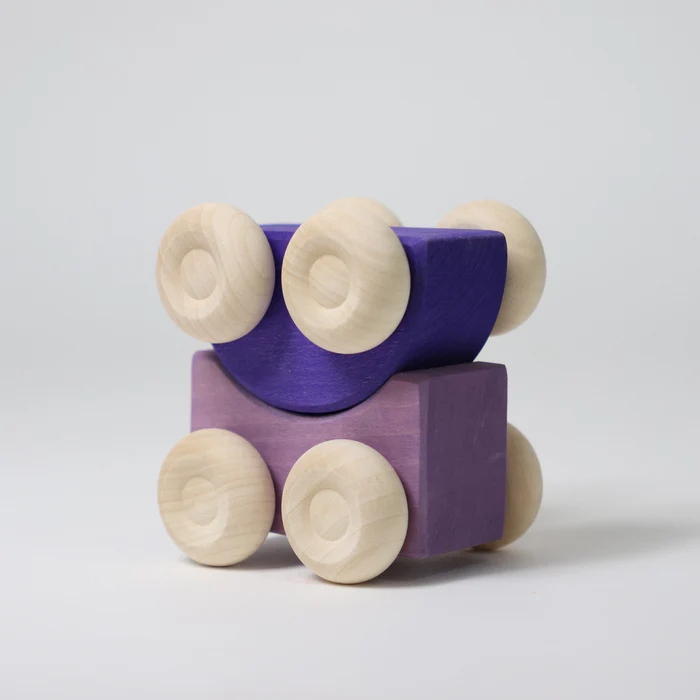 Grimm's Macchinine Impilabili Gioco Legno Viola 2 Pezzi