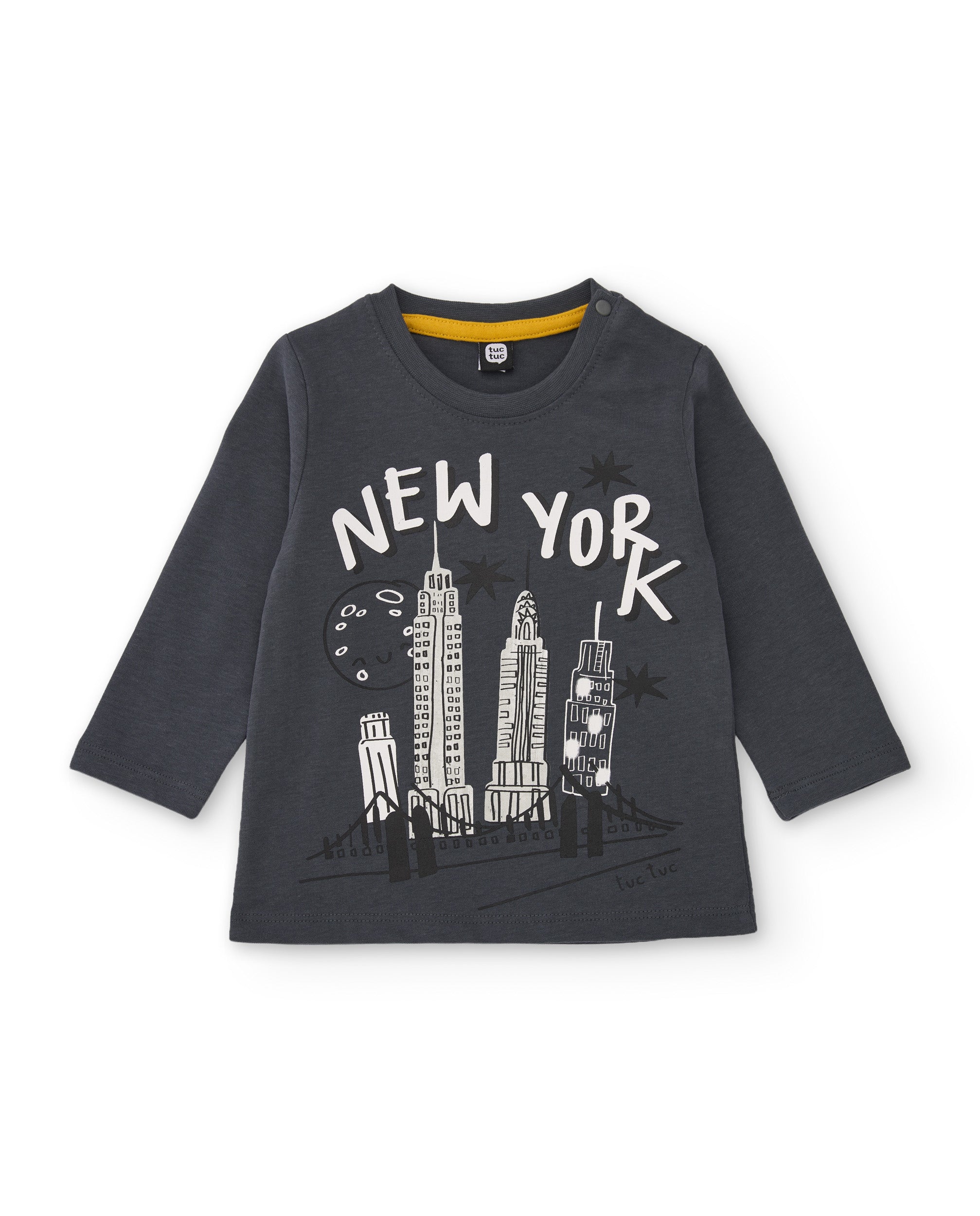 Tuc Tuc NY Fun maglietta bambino manica lunga grigio città