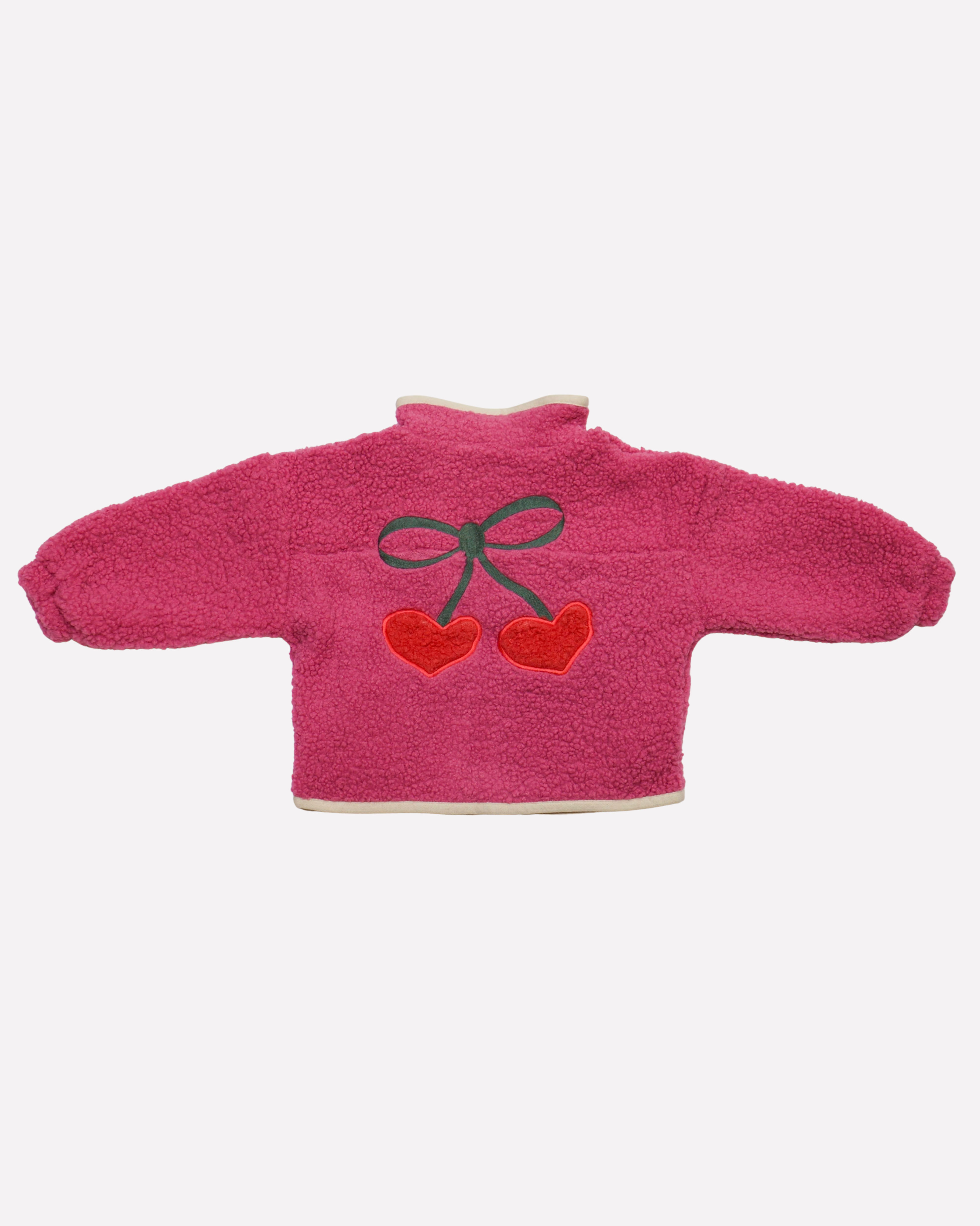 Ella and Rapha Funky Cherry giacca teddy rosa ciliegia