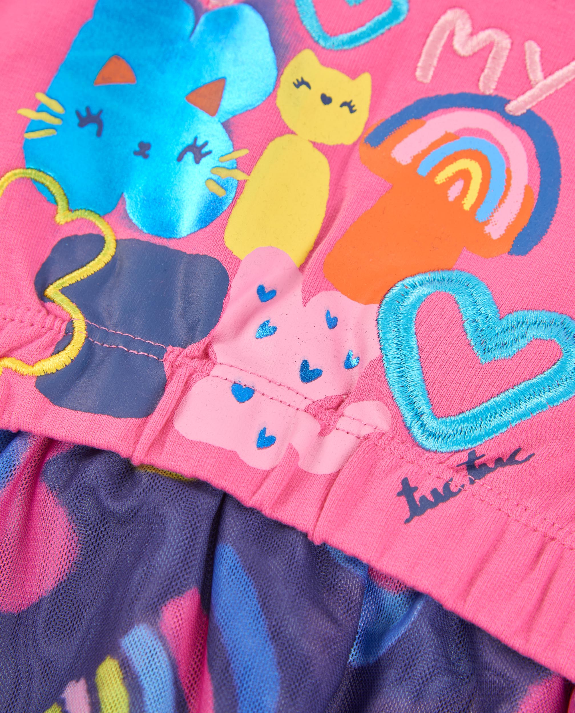 Tuc tuc Meow Meow vestito bambina rosa in pile